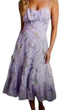Showpo  Monaco  Sweetheart Midi Dress Lavender Botanical Floral Dress 8 NWT